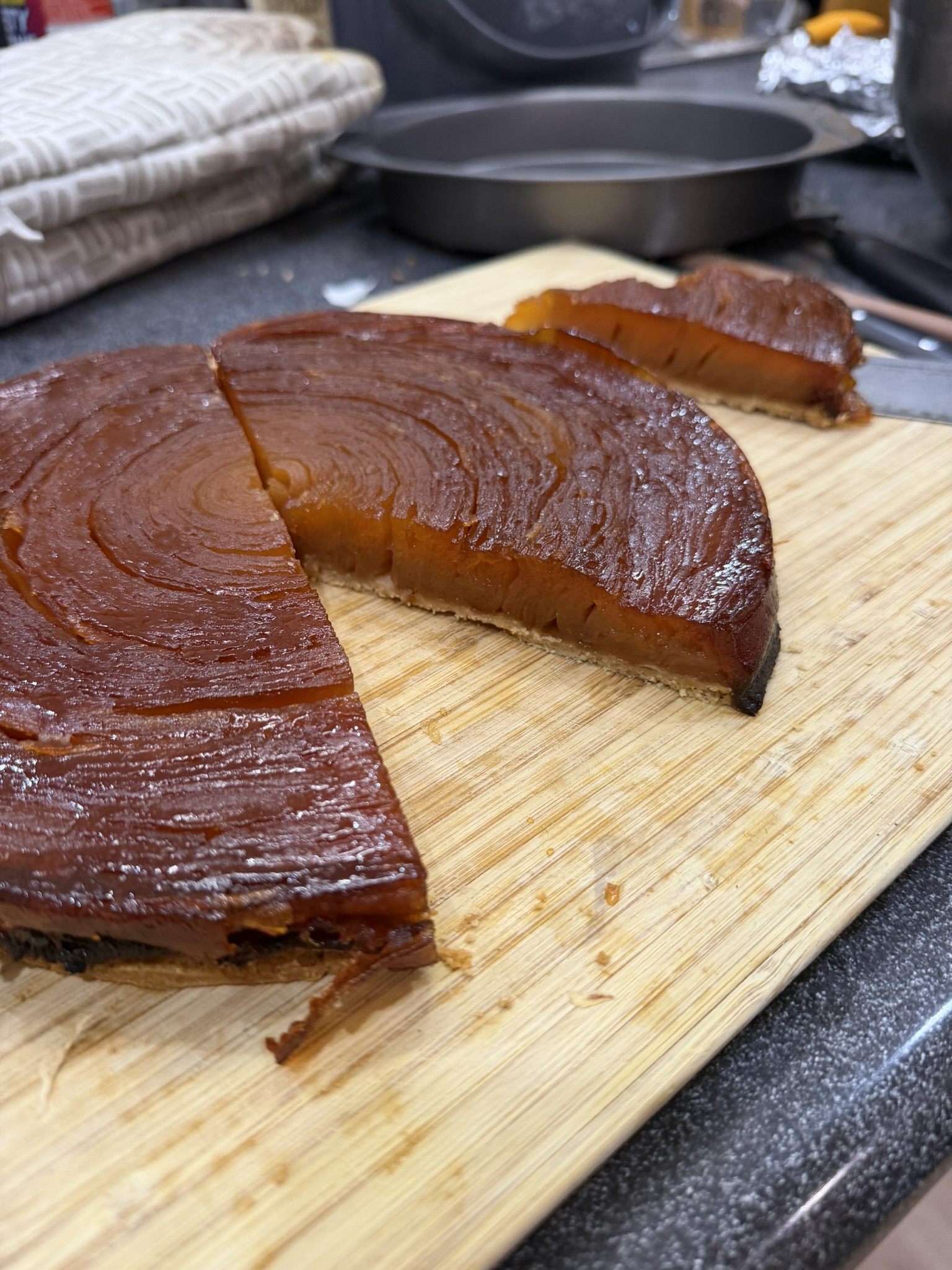 Apple Tarte Tatin sliced
