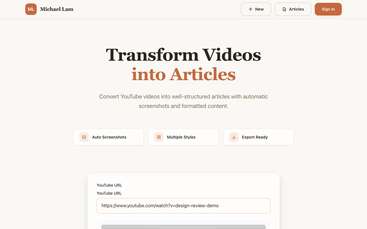 Video to Article